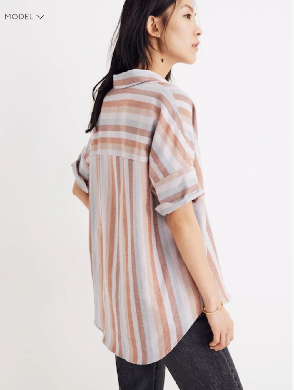 Madewell Flannel Courier Shirt in Sunrise Stripe
